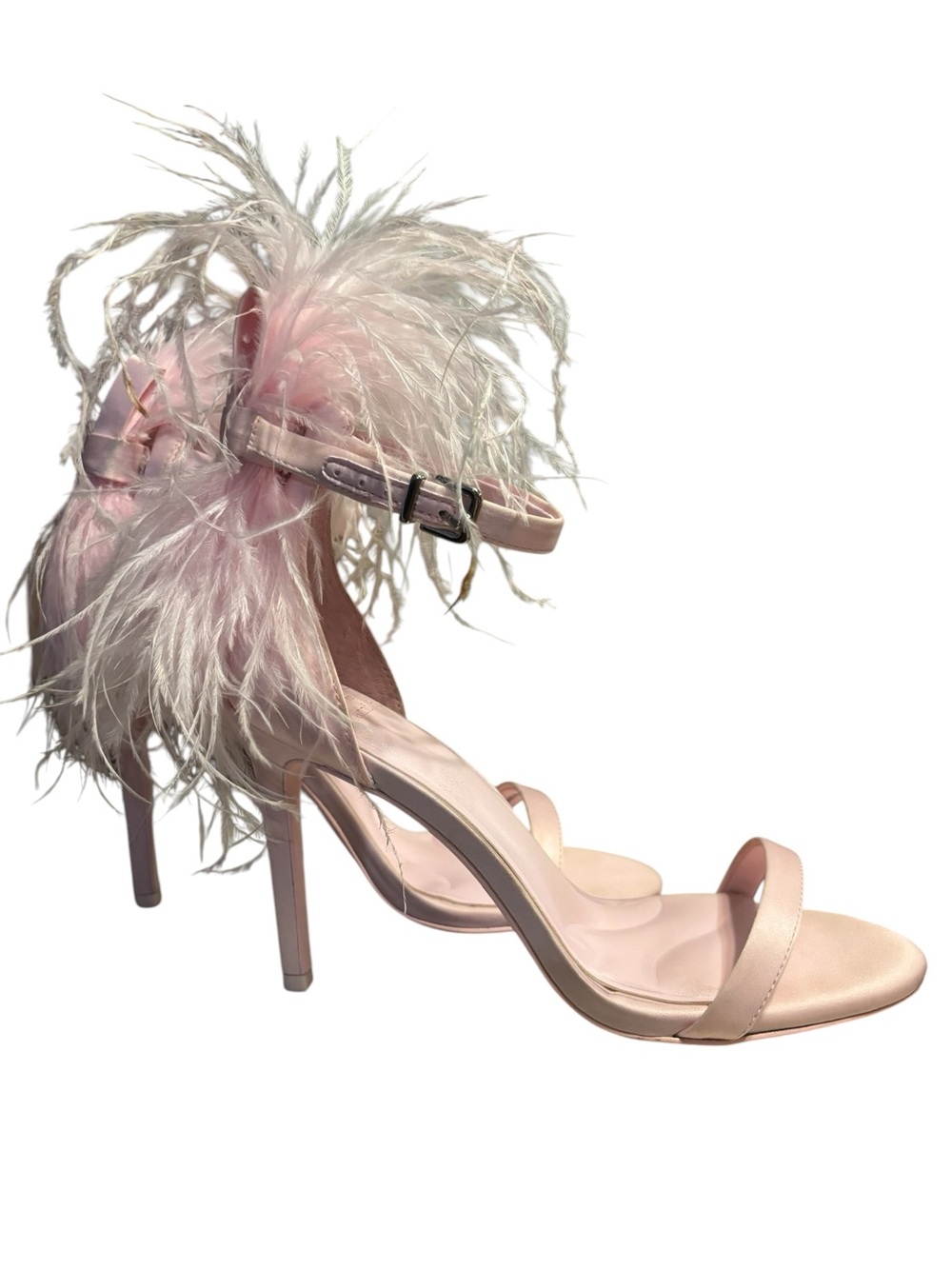 Gianni Bini Light Pink Feathered Heels - Nastia Liukin For Gianni Bini Size 8.5M - Picture 4 of 10